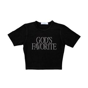 God's Favorite Crop Black Rhinestone size S-M